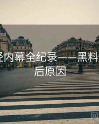 重磅财经内幕全纪录——黑料网app背后原因