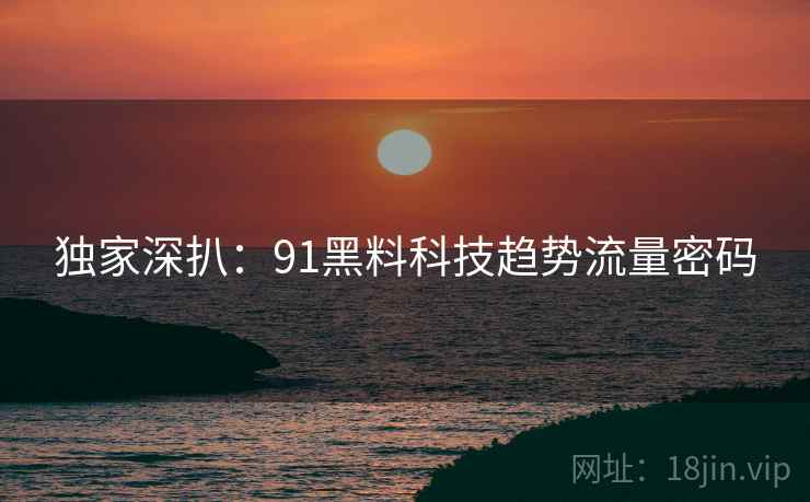 独家深扒：91黑料科技趋势流量密码