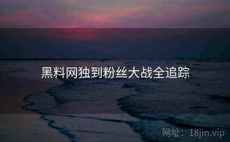 黑料网独到粉丝大战全追踪