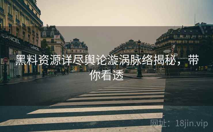 黑料资源详尽舆论漩涡脉络揭秘，带你看透