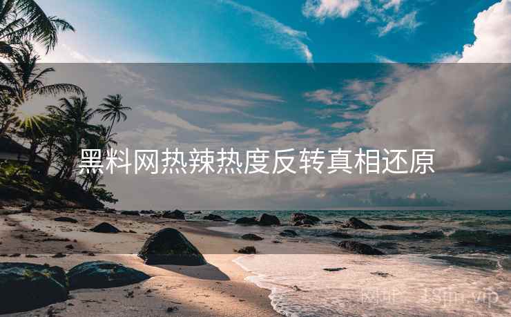 黑料网热辣热度反转真相还原