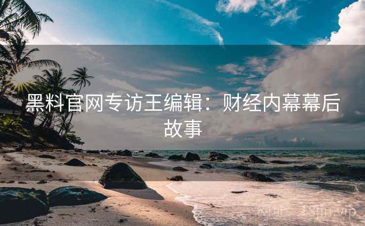 黑料官网专访王编辑：财经内幕幕后故事