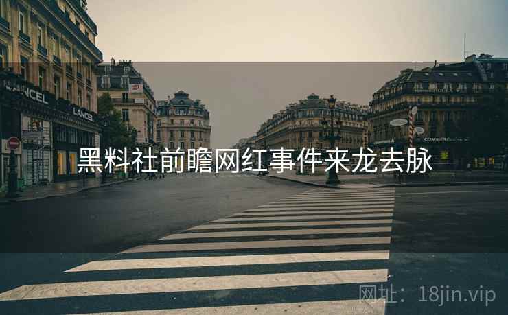 黑料社前瞻网红事件来龙去脉